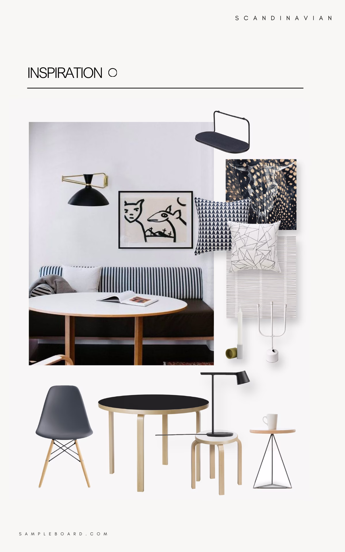 Scandinavian interior moodboard