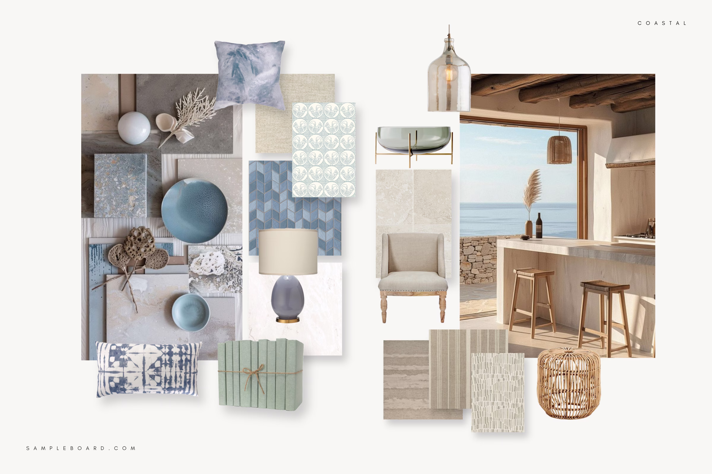 Interior Coastal Style Guide sampleboard
