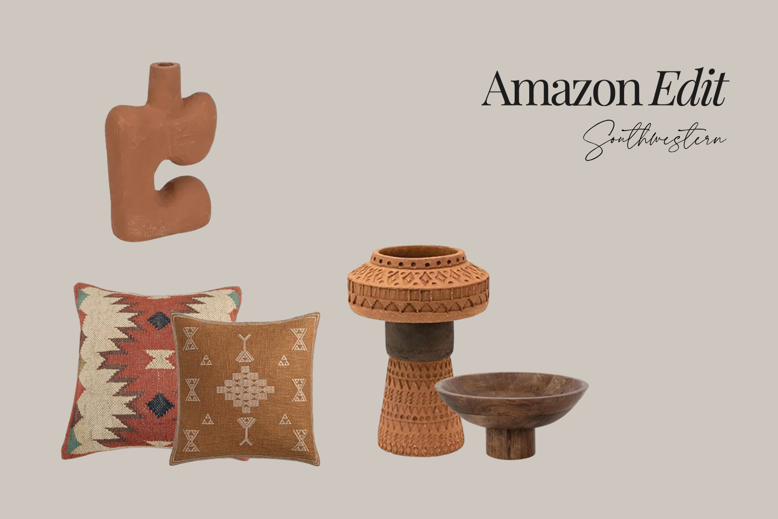 Southwestern Amazon edit — clay, terracotta, woven, natural materials