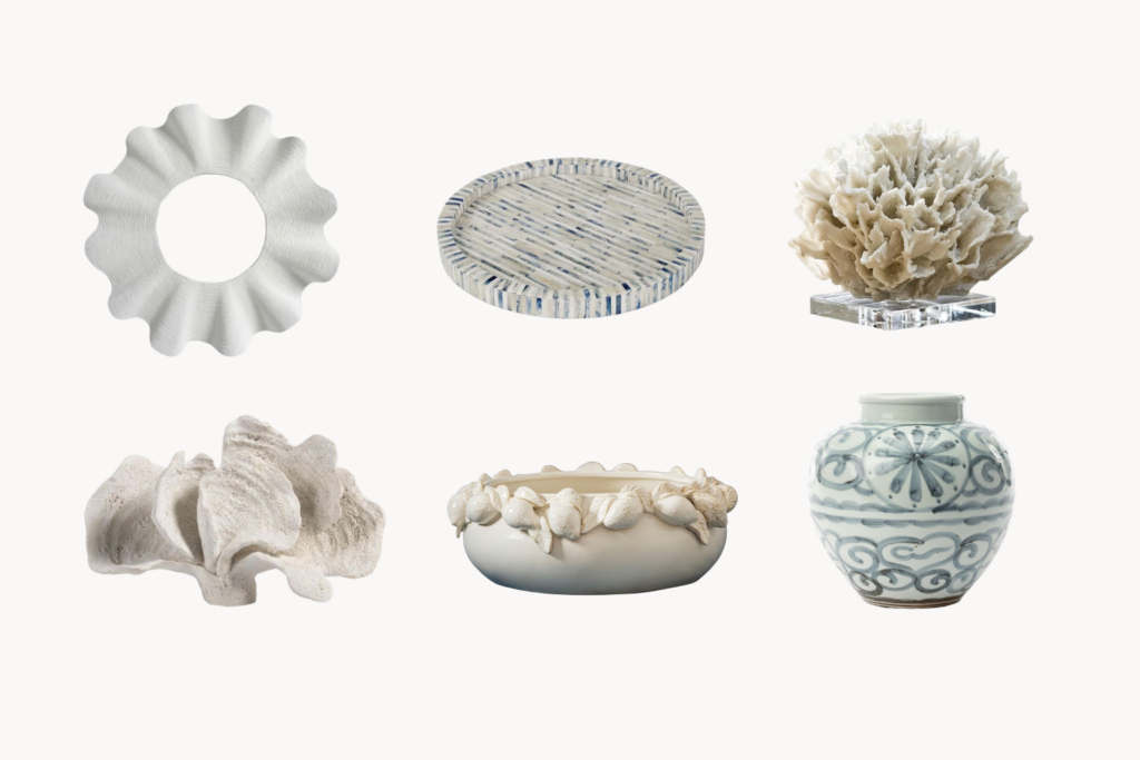 posttitle | sitetitle White sculptural ring with petal like wavy edges in a circular form decorative sculpture 3 pieces